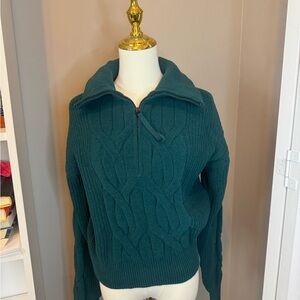 Lululemon Storm Teal Cableknit Pullover